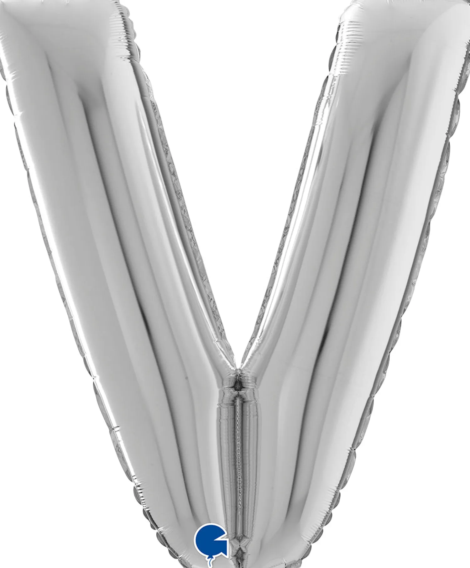 Vanhojentanssit|Kirjainfoliopallot>Grabo Intl Srl, Via del Lavoro 33, 47853 CORIANO, ITALY, www.graboballoons.com Kirjainfolio V hopeanvärinen 75 cm