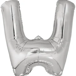 Kirjainfoliopallot>Riethmüeller Kirjainfolio W hopeanvärinen 86 cm