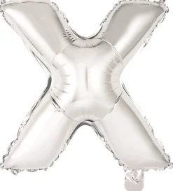 Kirjainfoliopallot>Riethmüeller Kirjainfolio X hopeanvärinen puhallettava 34 cm