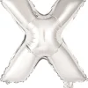 Erikoisilmapallot>Riethmüeller Kirjainfolio X hopeanvärinen puhallettava 34 cm