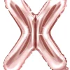 Erikoisilmapallot>PartyDeco sp. z o.o. sp. k., ul. Kolumba 1, 70-035 Szczecin, www.partydeco.com Kirjainfolio X ruusukullanvärinen ilmatäytteinen 35 cm