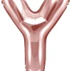 Erikoisilmapallot>PartyDeco sp. z o.o. sp. k., ul. Kolumba 1, 70-035 Szczecin, www.partydeco.com Kirjainfolio Y ruusukullanvärinen ilmatäytteinen 35 cm