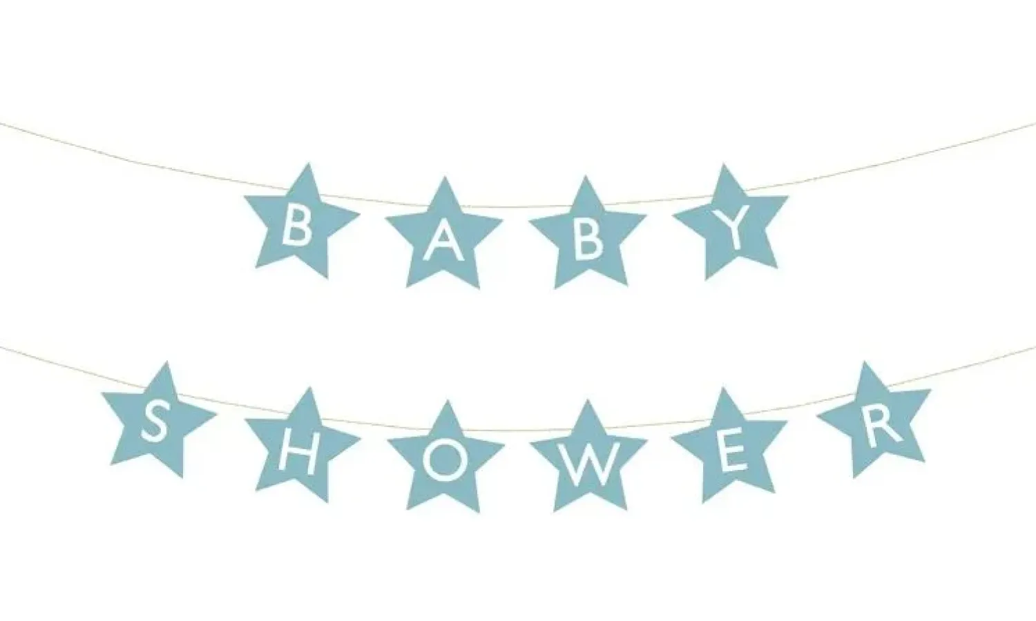 Muut Ripustettavat Koristeet|Viiri- Ja Kirjainnauhat>PartyDeco sp. z o.o. sp. k., ul. Kolumba 1, 70-035 Szczecin, www.partydeco.com Kirjainnauha baby shower, vaaleansininen