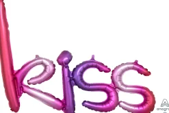 Ystävänpäivä|Erikoisilmapallot>Anagram International Inc, 7700 Anagram Drive, MN 55344-7307, USA, http://www.anagramballoons.com/ KISS kirjaimet pinkki-lila puhallettava foliopallo