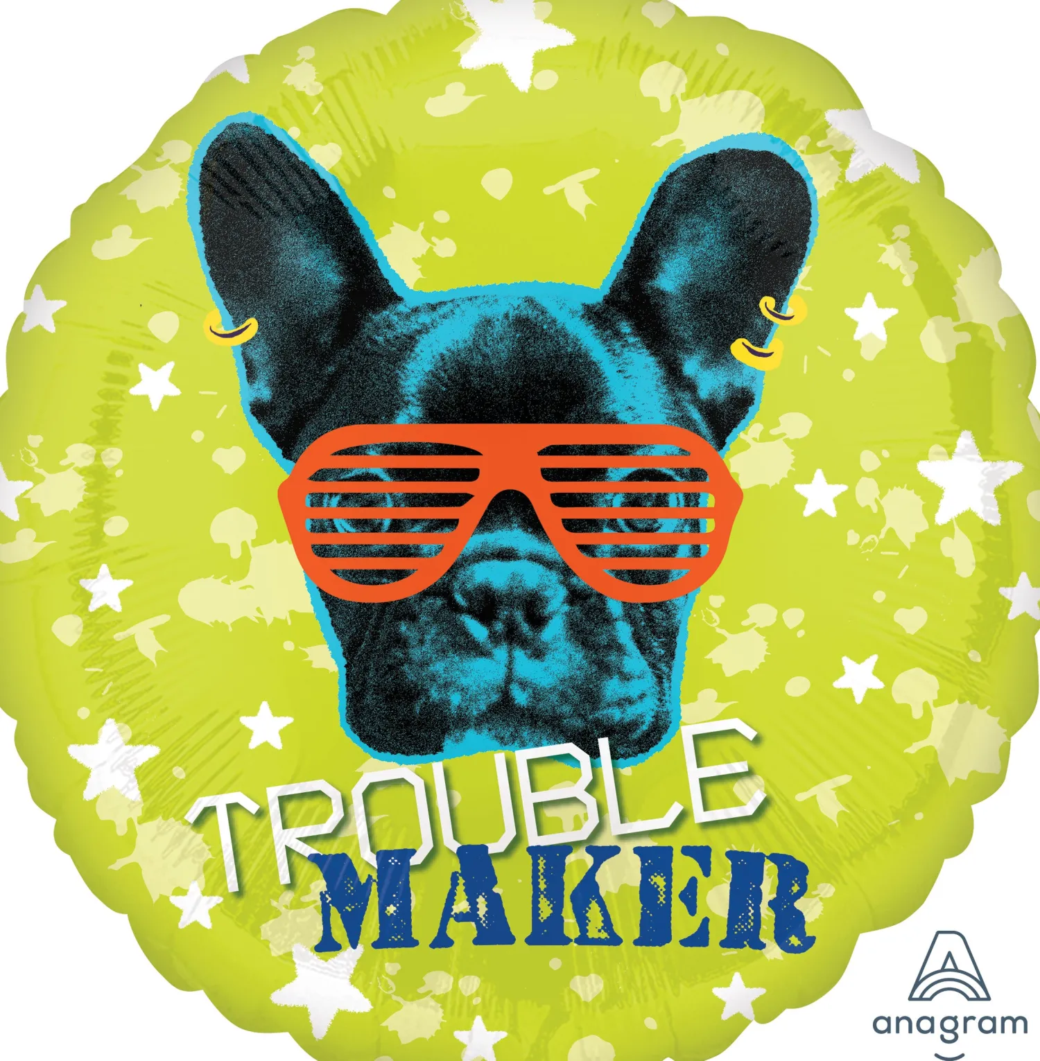 Pienet Foliopallot>Anagram International Inc, 7700 Anagram Drive, MN 55344-7307, USA, http://www.anagramballoons.com/ Koira trouble maker foliopallo
