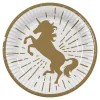Lautaset|Yksisarviset>Boland Party Partners, P. O. Box 518, AK ALPHEN A/D RIJN, https://boland.eu Kultainen yksisarvinen suuri pahvilautanen 10 kpl/pkt