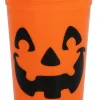Halloween|Lasit Ja Mukit>Boland Party Partners, P. O. Box 518, AK ALPHEN A/D RIJN, https://boland.eu Kurpitsamuki muovia, 4 kpl/pkt