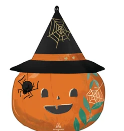 Muotofoliopallot|Halloween>Anagram International Inc, 7700 Anagram Drive, MN 55344-7307, USA, http://www.anagramballoons.com/ Kurpitsa noidanhatulla muotofoliopallo