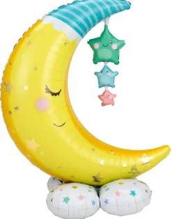 Vauvakutsut, Baby Shower|Vauvakutsut, Baby Shower>Anagram International Inc, 7700 Anagram Drive, MN 55344-7307, USA, http://www.anagramballoons.com/ Kuu ja tähdet ilmatäytteinen erikoisfoliopallo 139 cm