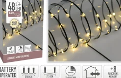 Joulu|Muut Ripustettavat Koristeet>Koopman International B.V., Distelweg 88, 1031 HH AMSTERDAM, www.koopmanint.com LED-valonauha musta 48 ledia lämmin valkoinen paristokäyttöinen
