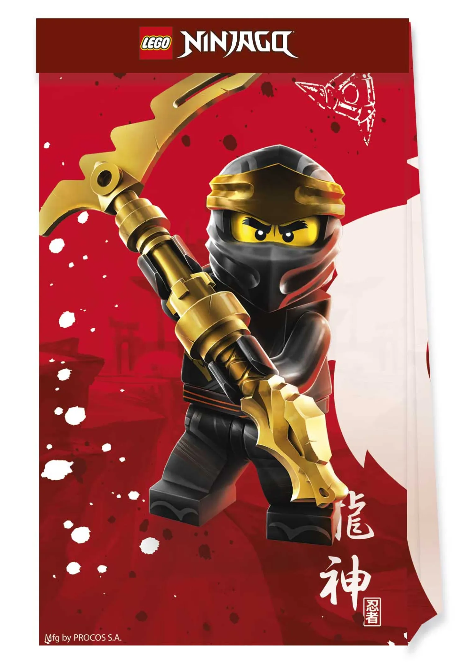 Herkkupussit, Kipot Ja Laatikot>Procos S.A., 56th KLM Paleas Ethnikis, 320-11 Inofita Greece, www.procos.gr Lego Ninjago kaverilahjapussi paperinen 4 kpl/pkt