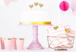 Ystävänpäivä|Leivontakoristeet>PartyDeco sp. z o.o. sp. k., ul. Kolumba 1, 70-035 Szczecin, www.partydeco.com Leivonnaiskoristetikku sydän kullanvärinen kimalle 6 kpl/pkt