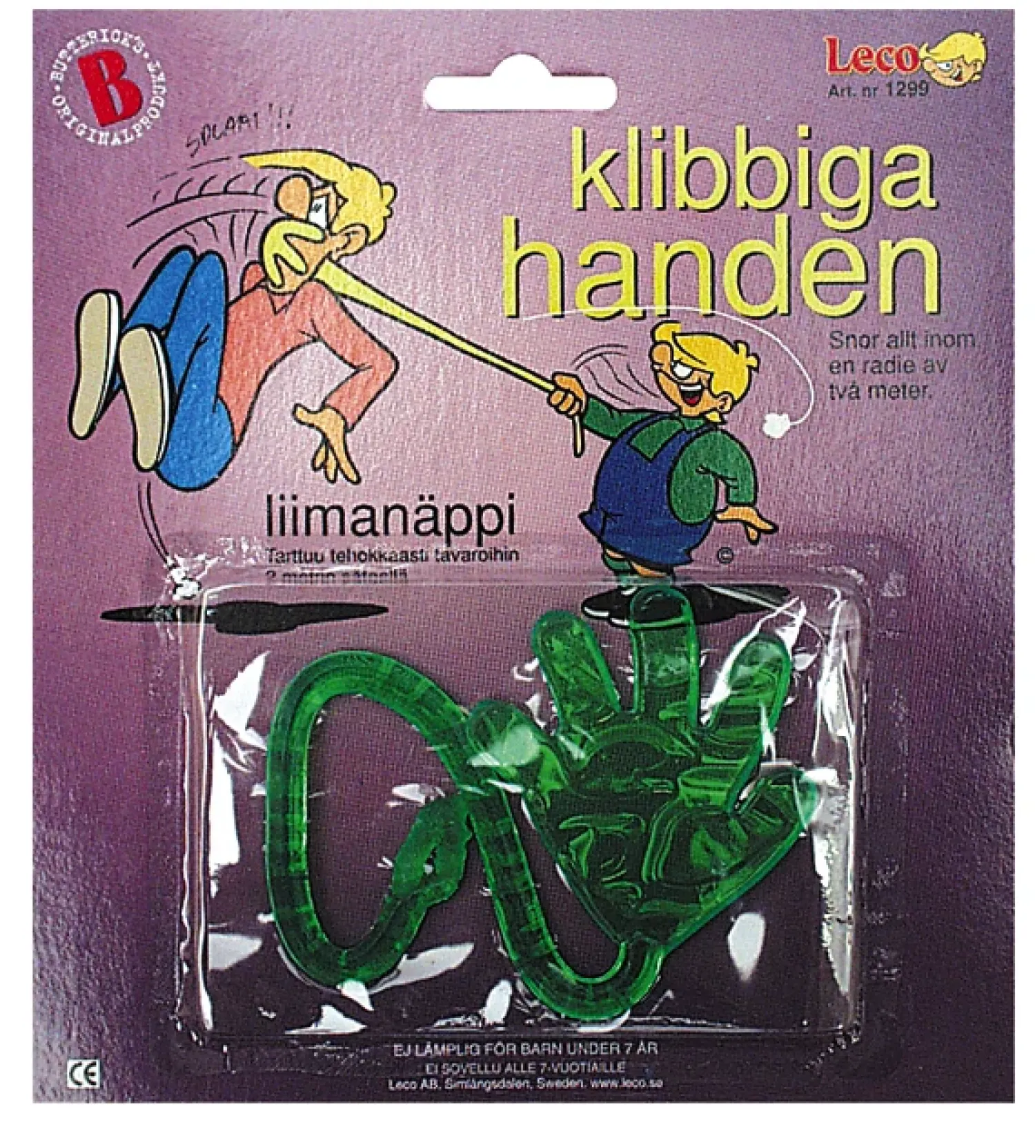 Pilailutuotteet|Muut Juhlatarvikkeet>Butterick's Leco AB, Sune Sågares Väg 4, 31038 SIMLÅNGSDALEN, www.buttericks.se Liimanäppi
