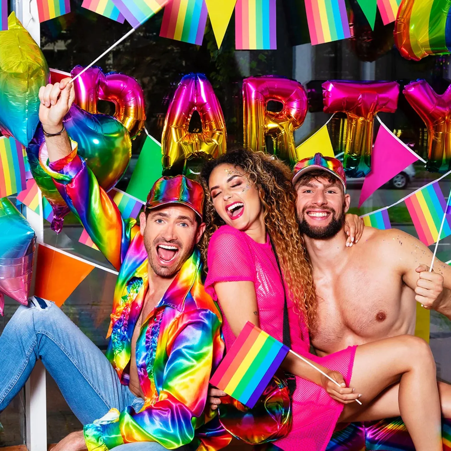 Pride|Liput, Kyltit Ja Julisteet>Boland Party Partners, P. O. Box 518, AK ALPHEN A/D RIJN, https://boland.eu Lippu sateenkaari 6 kpl/pkt