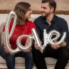 Erikoisilmapallot>Anagram International Inc, 7700 Anagram Drive, MN 55344-7307, USA, http://www.anagramballoons.com/ LOVE kaunokirjaimet hopeanvärinen puhallettava foliopallo