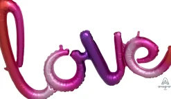 Erikoisilmapallot>Anagram International Inc, 7700 Anagram Drive, MN 55344-7307, USA, http://www.anagramballoons.com/ LOVE kirjaimet pinkki-lila puhallettava foliopallo