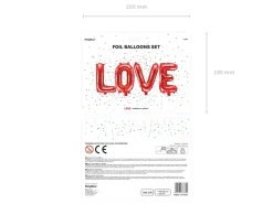 Ystävänpäivä|Erikoisilmapallot>PartyDeco sp. z o.o. sp. k., ul. Kolumba 1, 70-035 Szczecin, www.partydeco.com Love kirjaimet punainen ilmatäytteinen foliopallo 140 x 35 cm