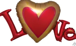 Ystävänpäivä|Muotofoliopallot>Anagram International Inc, 7700 Anagram Drive, MN 55344-7307, USA, http://www.anagramballoons.com/ Love satiinisydän muotofoliopallo