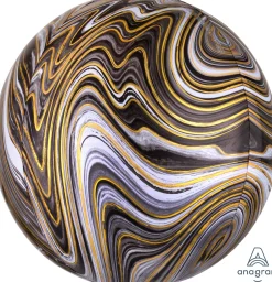 Erikoisfoliopallot>Anagram International Inc, 7700 Anagram Drive, MN 55344-7307, USA, http://www.anagramballoons.com/ Marmori pallokas musta 3D muotofoliopallo