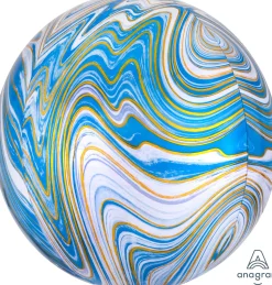 Erikoisfoliopallot>Anagram International Inc, 7700 Anagram Drive, MN 55344-7307, USA, http://www.anagramballoons.com/ Marmori pallokas sininen 3D muotofoliopallo