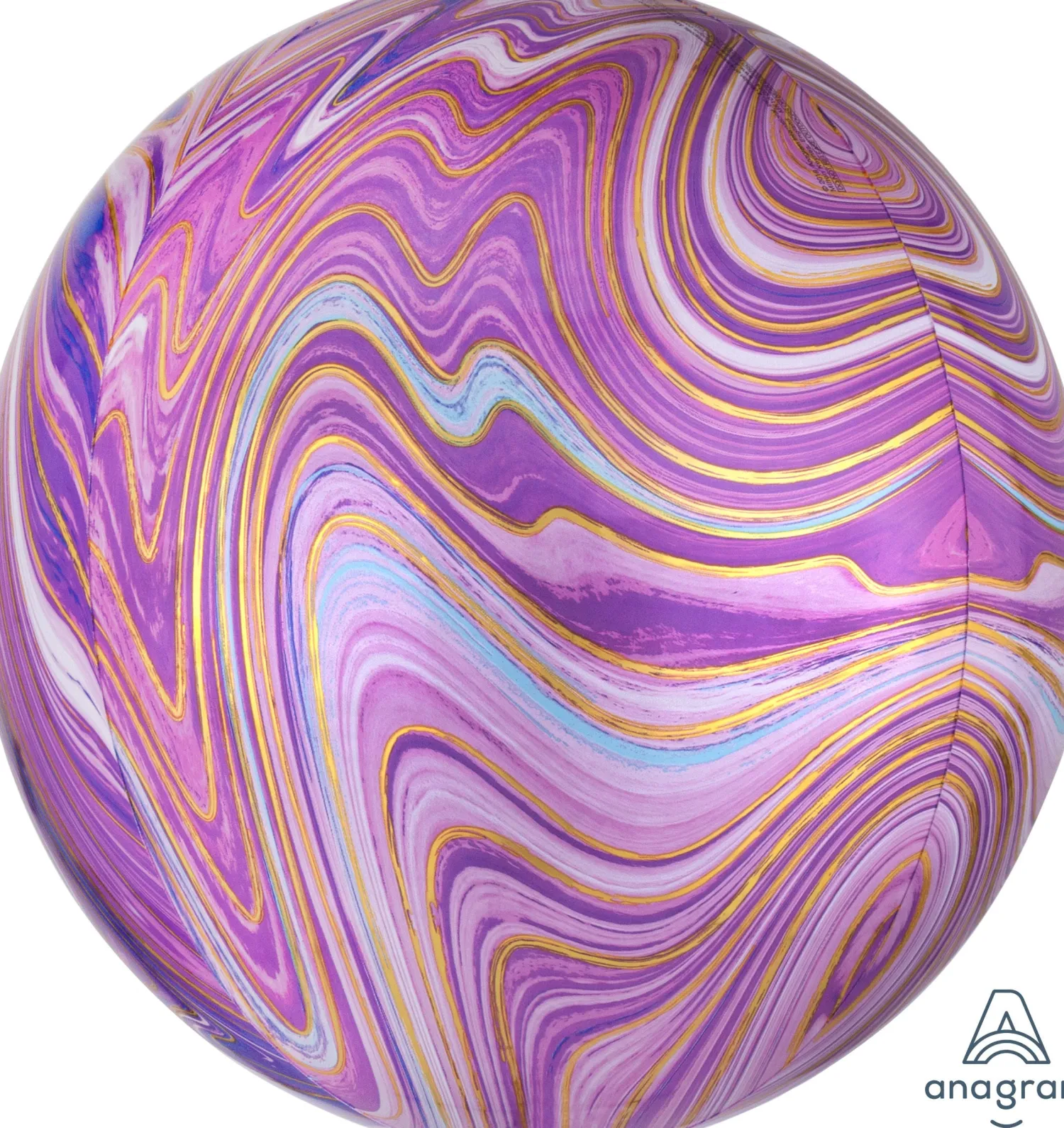 Erikoisfoliopallot>Anagram International Inc, 7700 Anagram Drive, MN 55344-7307, USA, http://www.anagramballoons.com/ Marmori pallokas violetti 3D muotofoliopallo
