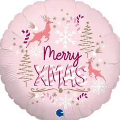 Pienet Foliopallot|Joulu>Grabo Merry XMAS vaaleanpunainen foliopallo