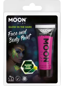 Kasvovärit|Halloween>Smiffys II Ltd., New Lane, Leeds, LS11 5DZ United Kingdom, www.smiffys.com Moon kasvovärituubi pimeässä hohtava violetti 12 ml