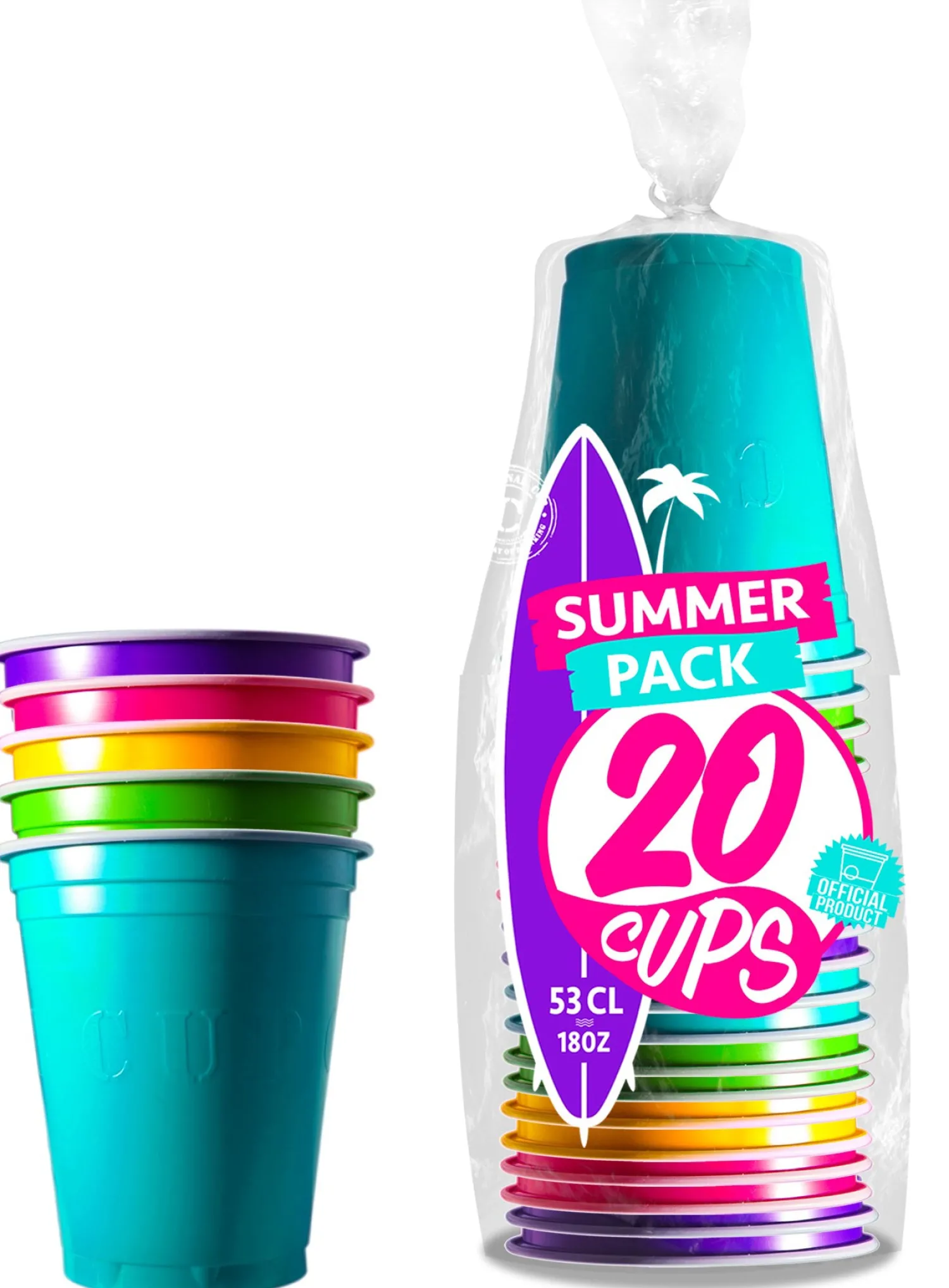 Värikattaus|Lasit Ja Mukit>Sarl Original Cup / Gérant Associé, 59 rue de Ponthieu, 75008 Paris, www.originalcup.com Muovimuki konepestävä kesävärit 530 ml 20 kpl/pkt