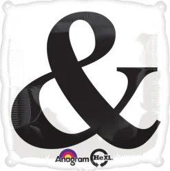 Pienet Foliopallot>Anagram International Inc, 7700 Anagram Drive, MN 55344-7307, USA, http://www.anagramballoons.com/ Musta "&"valkoisella foliopallo
