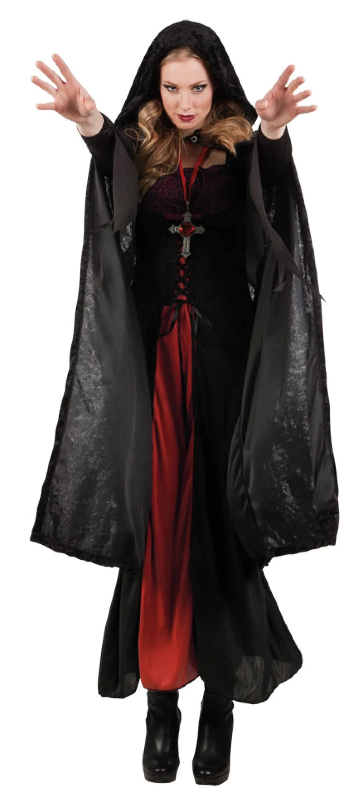 Muut Asusteet|Halloween>Boland Party Partners, P. O. Box 518, AK ALPHEN A/D RIJN, https://boland.eu Musta viitta hupulla 170 cm