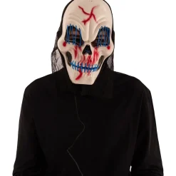 Kauhu / Day Of The Dead|Naamarit Ja Silmikot>CARNIVAL TOYS SRL, VIA GOLDONI 1, 48026 GODO DI RUSSI, RA, www.carnivaltoys.it Naamari pääkallo led-valoilla