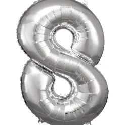 Numerofoliopallot>Riethmüeller Numerofolio 8 hopeanvärinen 86 cm