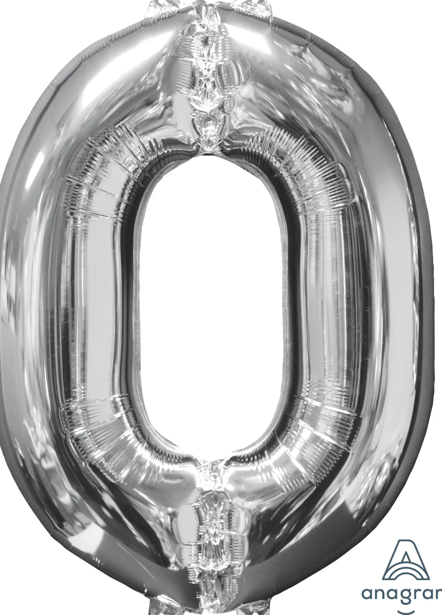 Numerofoliopallot>Anagram International Inc, 7700 Anagram Drive, MN 55344-7307, USA, http://www.anagramballoons.com/ Numerofolio 0 hopeanvärinen 66 cm