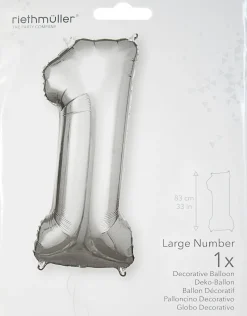 Numerofoliopallot>Riethmüeller Numerofolio 1 hopeanvärinen 86 cm
