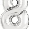Numerofoliopallot>Riethmüeller Numerofolio 8 hopeanvärinen puhallettava 35 cm