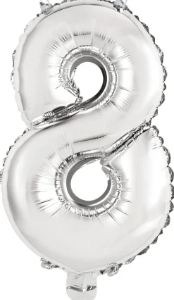 Numerofoliopallot>Riethmüeller Numerofolio 8 hopeanvärinen puhallettava 35 cm