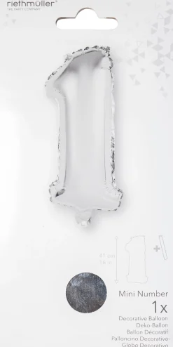 Numerofoliopallot>Riethmüeller Numerofolio 1 hopeanvärinen puhallettava 35 cm