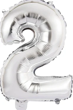 Erikoisilmapallot>Riethmüeller Numerofolio 2 hopeanvärinen puhallettava 35 cm