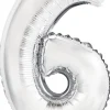 Erikoisilmapallot>Riethmüeller Numerofolio 6 hopeanvärinen puhallettava 35 cm