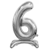 Numerofoliopallot|Erikoisilmapallot>GoDan S.A., ul. Atlasowa 17, 02-437 Warszawa, www.godan.pl Numerofolio 6 jalustalla hopeanvärinen 74 cm
