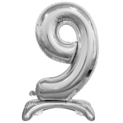 Numerofoliopallot|Erikoisilmapallot>GoDan S.A., ul. Atlasowa 17, 02-437 Warszawa, www.godan.pl Numerofolio 9 jalustalla hopeanvärinen 74 cm
