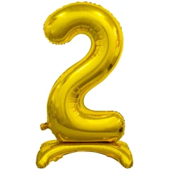 Numerofoliopallot|Erikoisilmapallot>GoDan S.A., ul. Atlasowa 17, 02-437 Warszawa, www.godan.pl Numerofolio 2 jalustalla kullanvärinen 74 cm