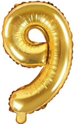 Numerofoliopallot|Erikoisilmapallot>PartyDeco sp. z o.o. sp. k., ul. Kolumba 1, 70-035 Szczecin, www.partydeco.com Numerofolio 9 kullanvärinen ilmatäytteinen 35 cm