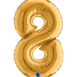 Erikoisilmapallot>Grabo Numerofolio 8 kullanvärinen puhallettava 35 cm