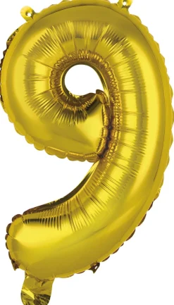Erikoisilmapallot>Riethmüeller Numerofolio 9 kullanvärinen puhallettava 35 cm