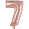 Erikoisilmapallot>Riethmüeller Numerofolio 7 ruusukullanvärinen puhallettava 35 cm