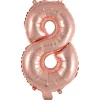 Erikoisilmapallot>Riethmüeller Numerofolio 8 ruusukullanvärinen puhallettava 35 cm