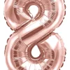 Numerofoliopallot|Erikoisilmapallot>PartyDeco sp. z o.o. sp. k., ul. Kolumba 1, 70-035 Szczecin, www.partydeco.com Numerofolio 8 ruusukullanvärinen ilmatäytteinen 35 cm