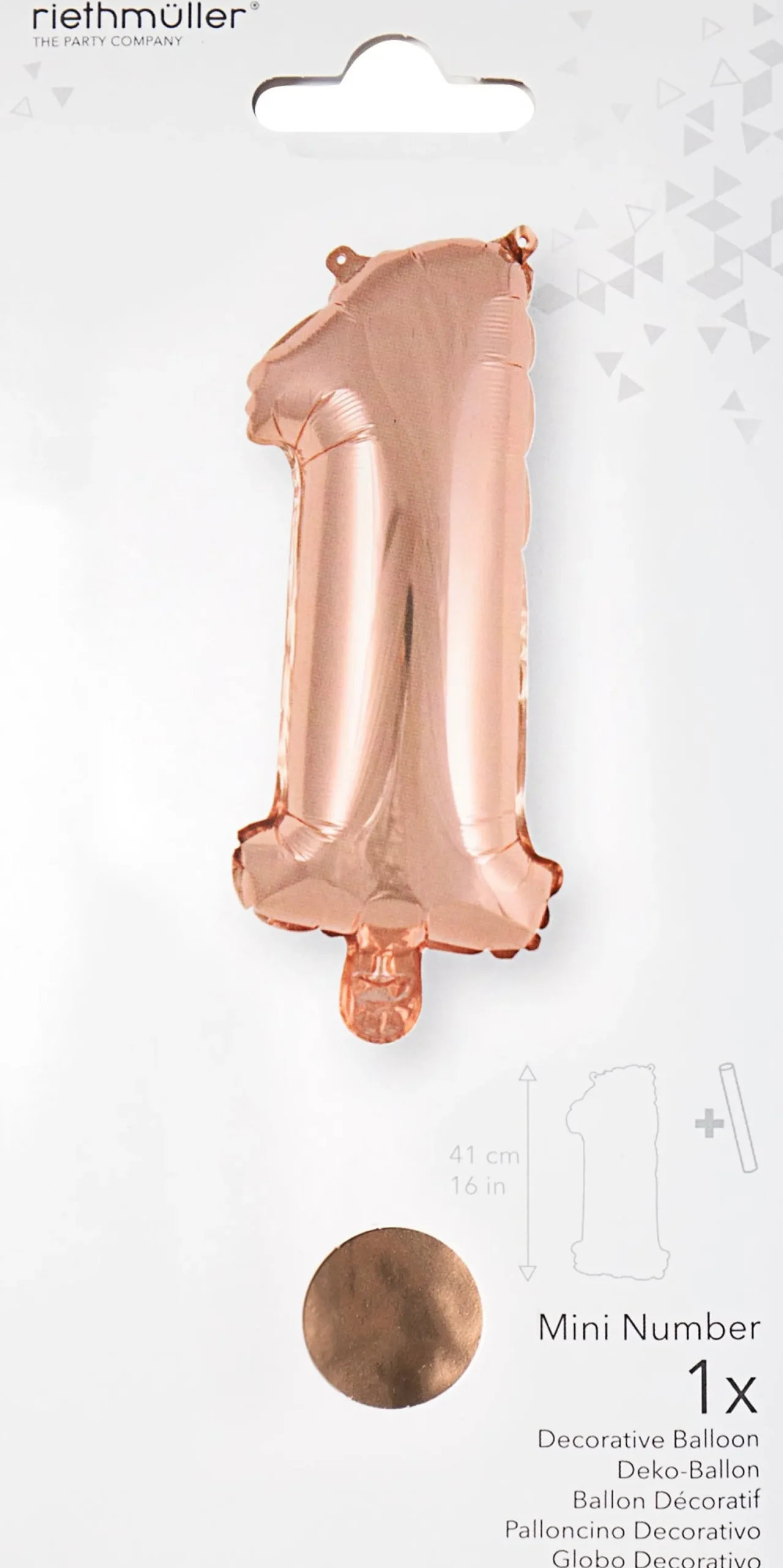 Numerofoliopallot>Riethmüeller Numerofolio 1 ruusukullanvärinen puhallettava 35 cm