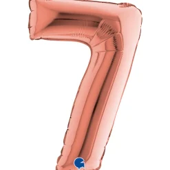 Erikoisilmapallot>Grabo Numerofolio 7 ruusukullanvärinen puhallettava 35 cm
